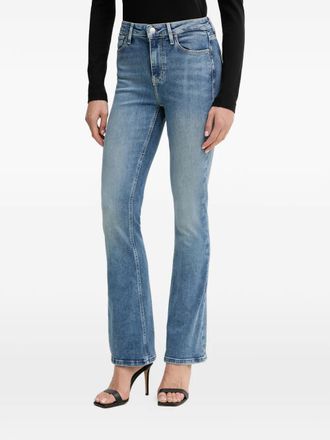 Guess Co logo-plaque jeans - women - Elastane/Cotton/Polyester - 25/34 - Blue