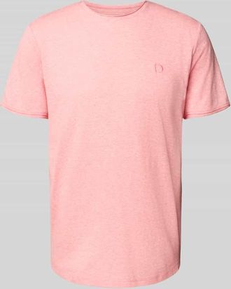 Tom Tailor Denim Regular Fit T-Shirt aus Baumwoll-Mix in Rosa Melange, Gr&ouml;&szlig;e L