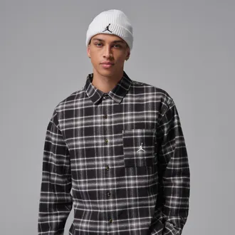 Nike Jordan Mens Jordan Brooklyn Graphic Flannel in Black | IF1857-010