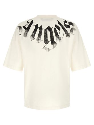 Palm Angels Gothic Logo Print T-shirt - Cream