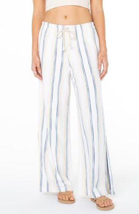 Roxy Beach Breeze II Stripe Cotton Blend Drawstring Pants in Surf Web at Nordstrom, Size Xx-Large