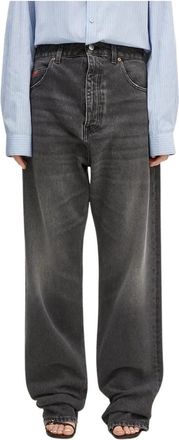 Martine Rose Open Fly Jeans - Dames - Loose Fit Jeans - Zwart - XS - Katoen - Jeans