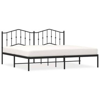 Berkfield Home Metal Bed Frame with Headboard Black 193x203 cm