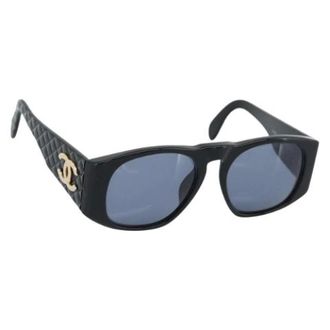 Chanel Pre-owned Vintage Zonnebril - Dames - Pre-owned - Zwart - Maat: ONE Size