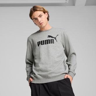 Puma Langarmshirt PUMA ESS NO. 1 LOGO CREW FL, Herren, Gr. XXL, grau (medium gray heather), Fleece, Obermaterial: 66% Baumwolle, 34% Polyester, bedruckt, r