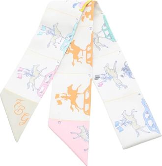 Hermès 2010s Parade ribbon scarf - women - Silk - One Size - Grey