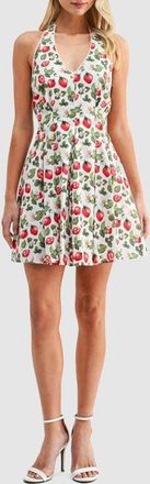All in Favor Strawberry Print Halter Neck Minidress at Nordstrom, Size X-Small