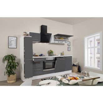 Respekta Cucina Blocco cucina Blocco cucina Bianco Grigio Amanda 250 cm Respekta Premium