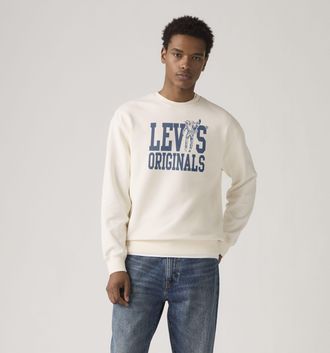 Levi's Relaxed Graphic Crewneck Sweatshirt - Mens - XL - White
