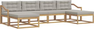 vidaXL Conjunto De Sof&aacute;s De Exterior 6 Uds. Blanco Y Gris Claro Vidaxl