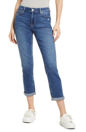 Paige Brigitte High Waist Slim Boyfriend Jeans in Eiffel Distressed at Nordstrom, Size 25