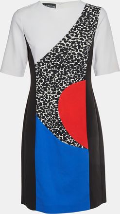 Moschino Boutique Moschino Color Block Crepe Short Sleeve Dress
