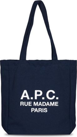 A.P.C. Geborduurde Tote Tas - Dames - Shoppers - Blauw - ONE Size - Tassen