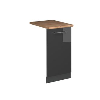Vicco Panel Frontal Del Lavavajillas Fame-line, Antracita Alto Brillo, 45 Cm, Et Roble Vicco
