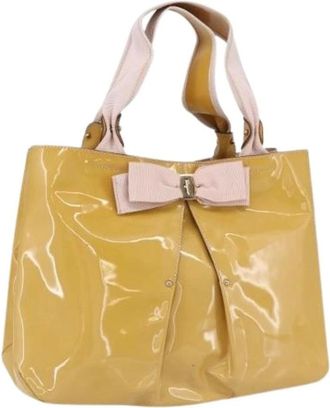 Ferragamo Pre-owned Tote Bags, female, Yellow, Size: ONE SIZE Pre-owned Leather Tote Bag