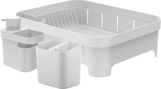 Ou Durable Compact Kitchen Sink Organizer 3 Piece Set, Dish Rack, Cutlery Drainer & Soap Dispenser Caddy with Sponge Holder in White at Nordstrom