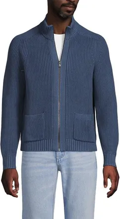 Lands End Long Sleeve Drifter Full Zip Cardigan Sweater in Deck Gray at Nordstrom, Size Xx-Large