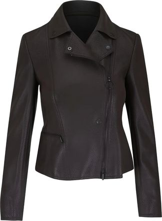 Akris Giacca in pelle con zip - Marrone