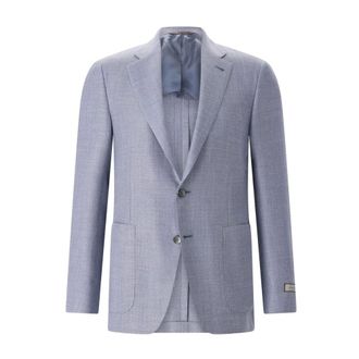 Canali Formele blazers - Heren - Pakken - Blauw - Maat: 3XL Linnen