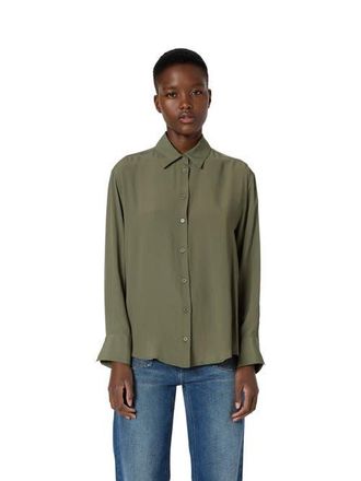 Gerard Darel Agathe Long Sleeve Shirt in Medium Khaki at Nordstrom, Size 10