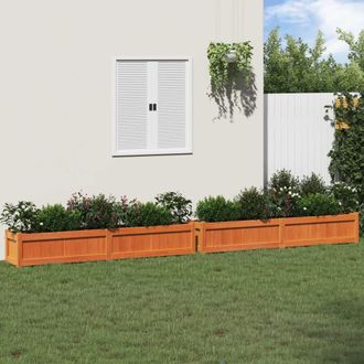 vidaXL Vidaxl - Jardineras De Exterior 2 Uds Madera Maciza De Pino Marr&oacute;n Cera