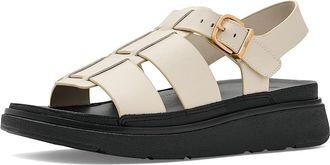 FitFlop Gen-FF Leather Fisherman Sandals Womens Wedge Shoes Paris Beige : 11 M (B)