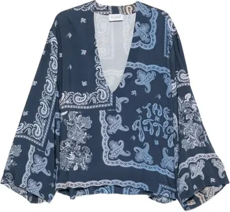 The Attico Paisley V-neck Blouse