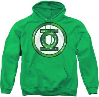Gildan Justice League Green Lantern Airbrush Logo Adult Pull Over Hoodie / Hooded Sweatshirt