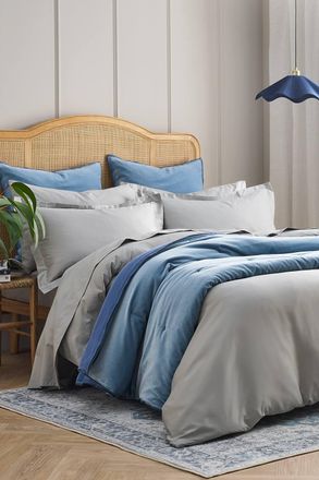 Christy 400TC Luxury Cotton Sateen Plain Dye Duvet Cover Sets in Pale Grey | Size: Super King