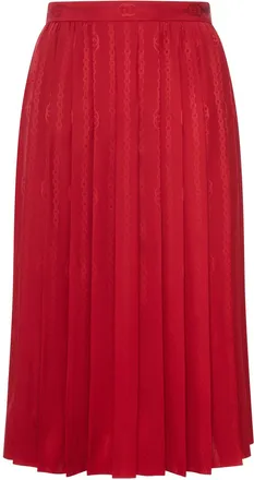 Gucci JACQUARD SILK MIDI SKIRT WITH GG CROSS CHAIN - Gucci - Woman