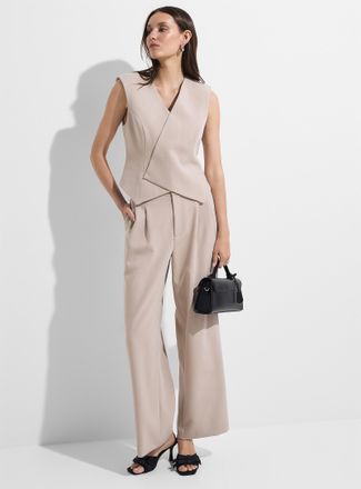 Icone Womens Pleated thick crepe wide-leg pant