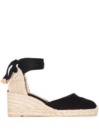 Castaner Carina espadrilles met sleehak - Zwart