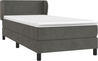 vidaXL Vidaxl - Cama Box Spring Con Colch&oacute;n Terciopelo Gris Oscuro 90x190 Cm
