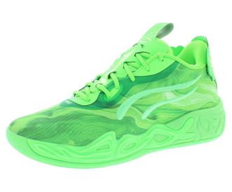 Puma Mens X Lamelo Ball Mb.04 Lo Team Basketball Sneakers Shoes - Black, Green Glare/Fizzy Light-green, 11.5