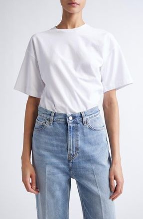 Toteme Twisted Organic Cotton T-Shirt in Off White at Nordstrom, Size Large