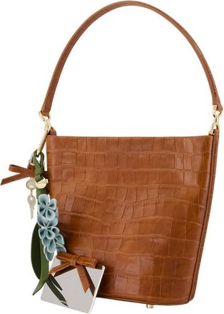 Self Portrait Womens Bucket Bag - Self Portrait Leather Brown Calfskin Handbags-Purses