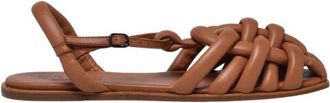 Hereu Platte sandalen - Dames - Sandalen - Bruin - 36 EU - Leer - Schoenen