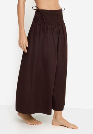 Lascana Maxirock LSCN BY LASCANA, Damen, Gr. 34, schwarz braun, Web, Obermaterial: 100% Baumwolle, unifarben, figurumspielend kn&ouml;chelfrei, R&ouml;cke Maxirock