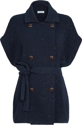 Brunello Cucinelli Double-breasted Tie Knit Vest