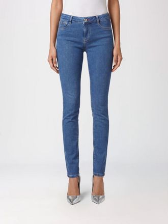 Philipp Plein Jeans skinny cropped in denim stretch con logo Hexagon