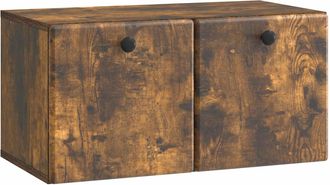 vidaXL Mueble De Tv De Pared 59,5 X 31 X 30 Cm Roble Ahumado Vidaxl