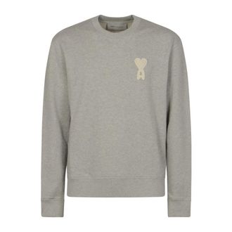 Ami Sweatshirts, male, Gray, Size: S De Coeur Crewneck Sweatshirt