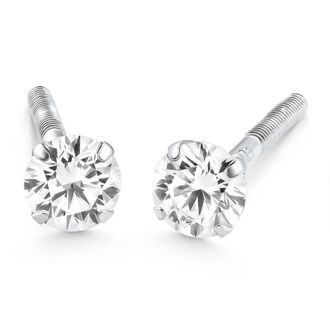 Pompeii3 1/4 Ct Diamond Screw Back Studs 14k White Gold Lab Grown Eco Friendly