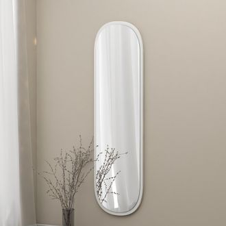 Dmora Espejo Fiesse, Forma Ovalada, Tipo De Pared, Estructura Transparente, 40x120h Cm Blanco