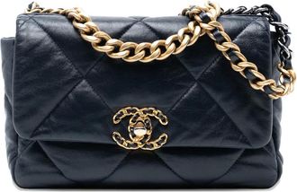 Chanel 2019 Medium Lambskin 19 Flap satchel - Blauw