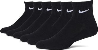 Nike Everyday Cushion Ankle Training Socks 6-Pair Pack Mens Crew Cut Socks Shoes Black/White : LG (US Mens Shoe 8-12 - Womens Shoe 10-13)