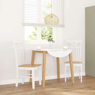 vidaXL Sedie da Pranzo 2 pz Bianche in Legno Massello di Hevea - Vidaxl