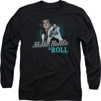 Gildan Elvis Presley Shake Rattle & Roll Long Sleeve Adult Tee / T-Shirt