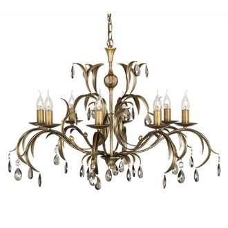 Loops 8 Bulb Chandelier Hanging Pendant LIght Bronze Patina LED E14 60W Bulb