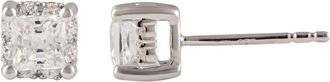 DiamondMuse Diamond Muse 1.00 cttw 14KT White Gold Princess Cut Diamond Stud Earrings for Women